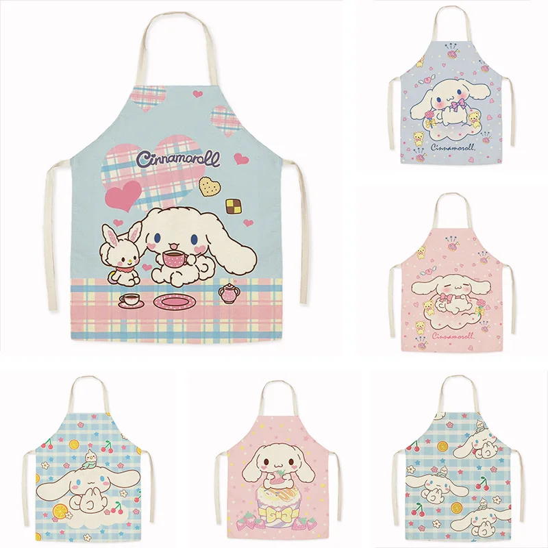 Denim Cotton Linen Apron bunny print customizable apron goods for home kitchen aprons for women Woman kitchen apron Apron hairdresser Apron