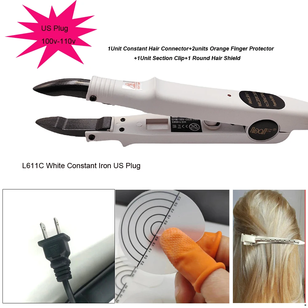 Extension Tongs 1Pc Hair Connectors Flat Tip Constant Loof Hair Extension Iron Connectors With Tools Section Clip hair extension tool