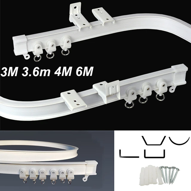 Side Clamping Curtain Track Rail Flexible Ceiling Mounted For Straight  Windows Balcony Plastic Bendable Curtains Accessories - AliExpress