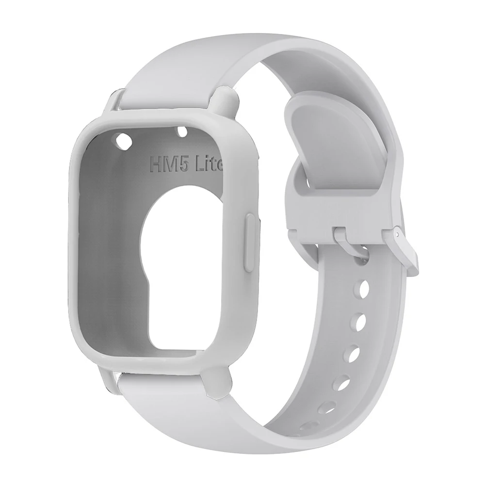 Premium Silicone Adjustable Watch Strap with Case Decoration - Single Color Replacement Wristband