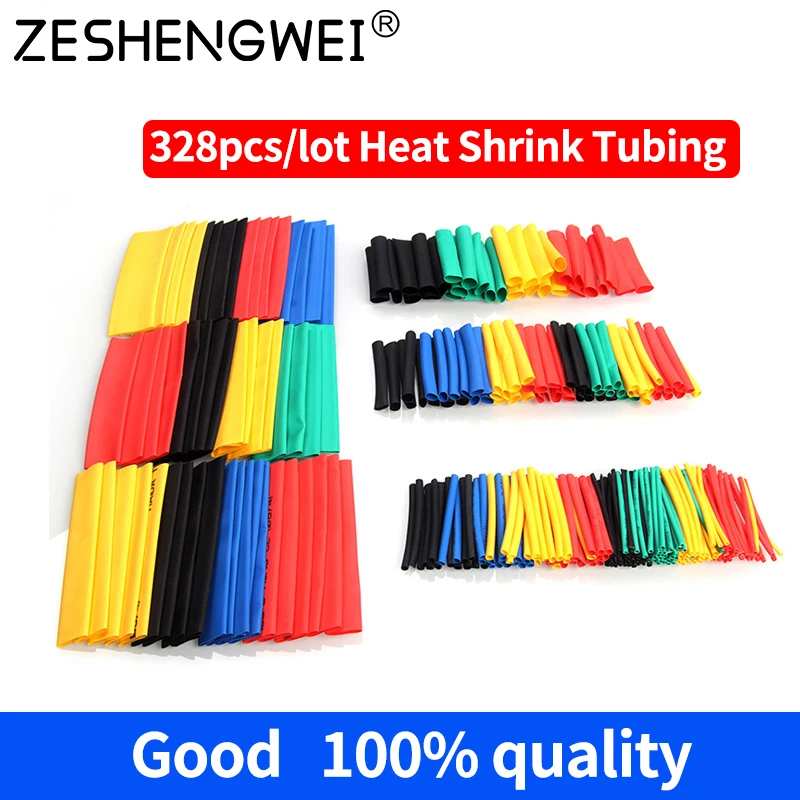 328Pcs 8 Sizes 5 Color Multi Color Polyolefin 2:1 Halogen-Free Heat Shrink Tubing Tube Assortment Sleeving Wrap Tubes 328pcs 1set sleeving wrap wire car electrical cable tube kits heat shrink tube tubing polyolefin 8 sizes mixed color