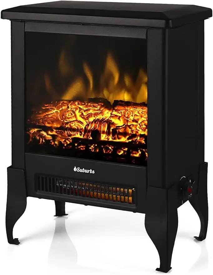 

TURBRO Suburb TS17 compact electric Fireplace Stove, 18 "independent furnace heater, with Real Flame - CSA certification