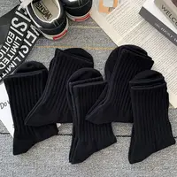 Ensemble de chaussettes courtes de sport pour hommes, noir, blanc, chaud, cool, homme, document solide, automne, hiver, nouveau, livraison directe, 5 paires 2