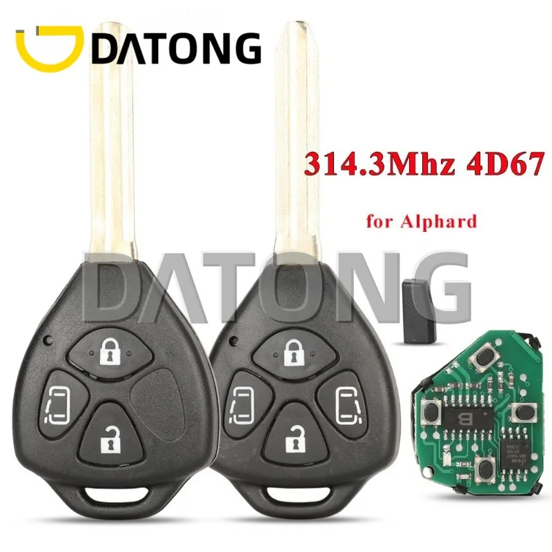 

CHANKey 314.3MHz 4D67 Chip Remote Control Car Key For Toyota Alphard 2005 2006 2007 2008 2009 4 Buttons Keys Fob 44010