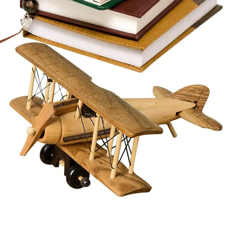 

Wooden Aircraft Wood Aircraft Model Portable Vintage Airplane Decor Aircraft Handicraft Airplane Models For Adults Girls Boys