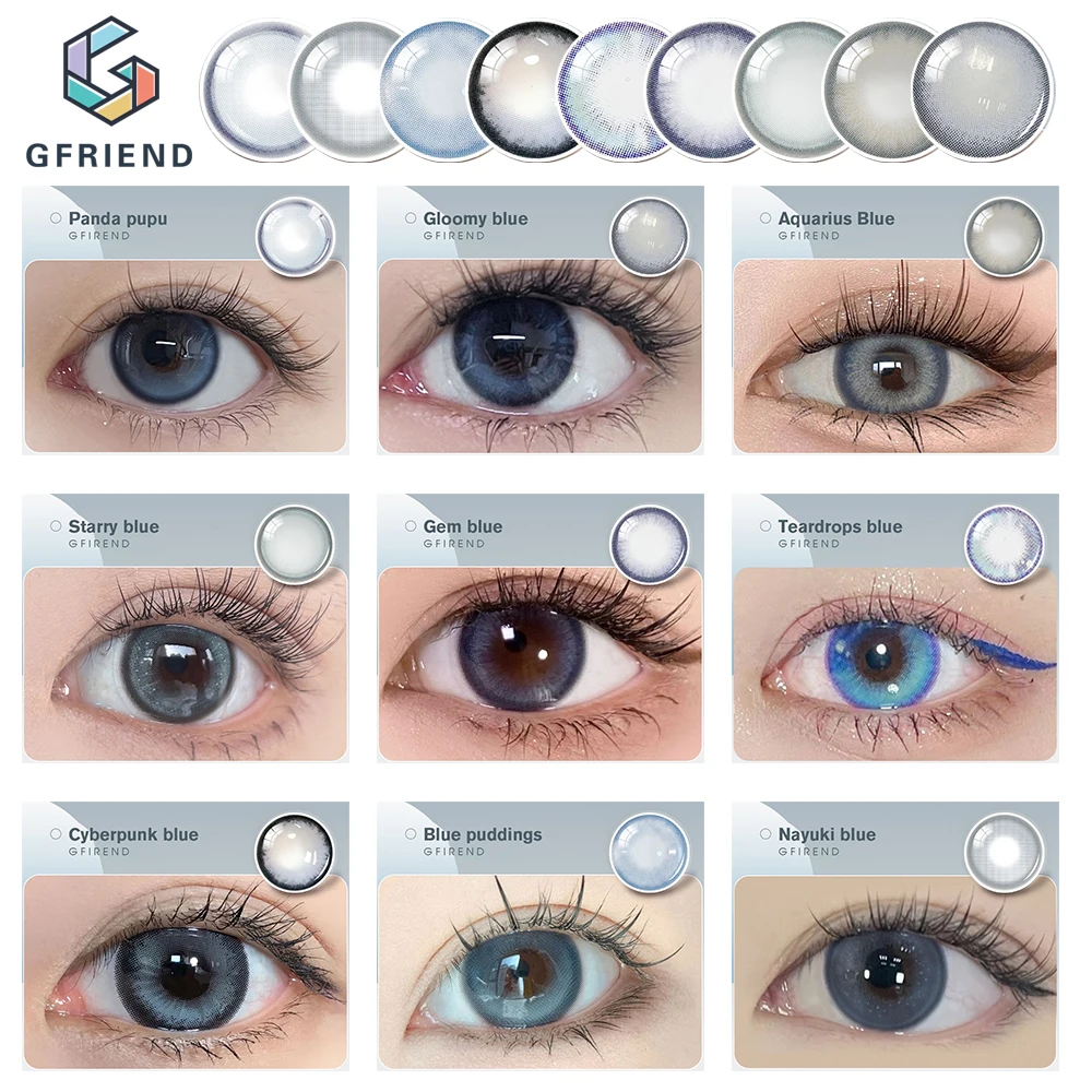 

2pcs Color Contact Lenses With Diopters Beauty Pupils Blue Natural Contact Lenses With Graduation Hema 38% Water Content Lens