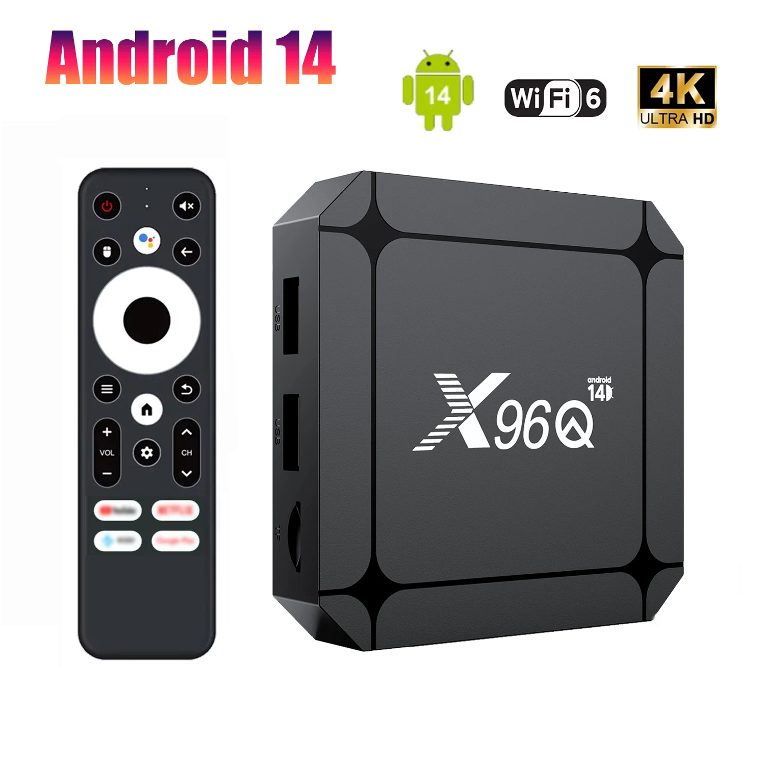 Android 14 TV Box X96Q RK3518 100M LAN 2.4G 5G Dual Wifi 2GB 16GB 4K ...