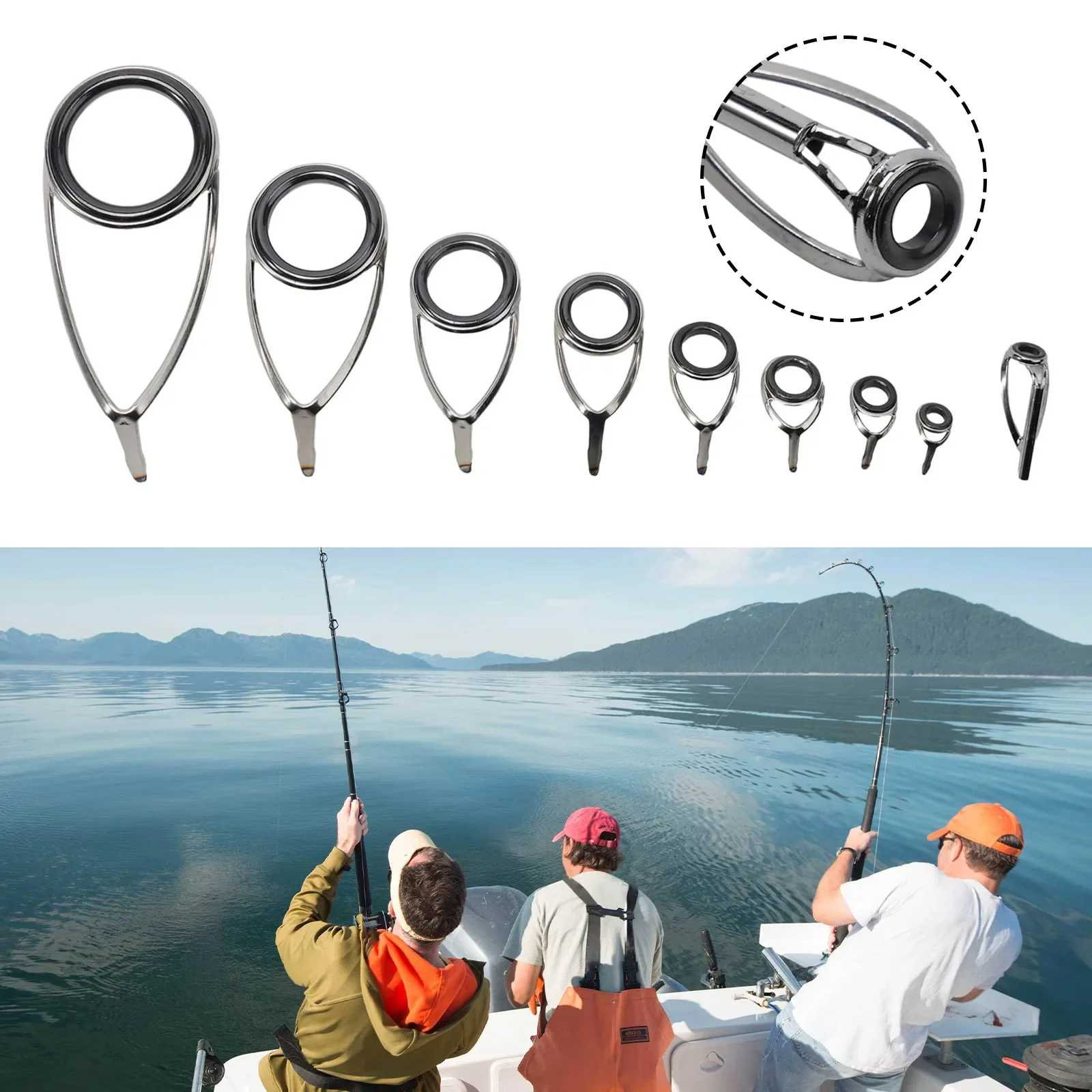 

Eye Guide Fishing Rod Top Ring Rod Guides Stainless Steel Building Ceramic Repair Terminal Tackle High Quality