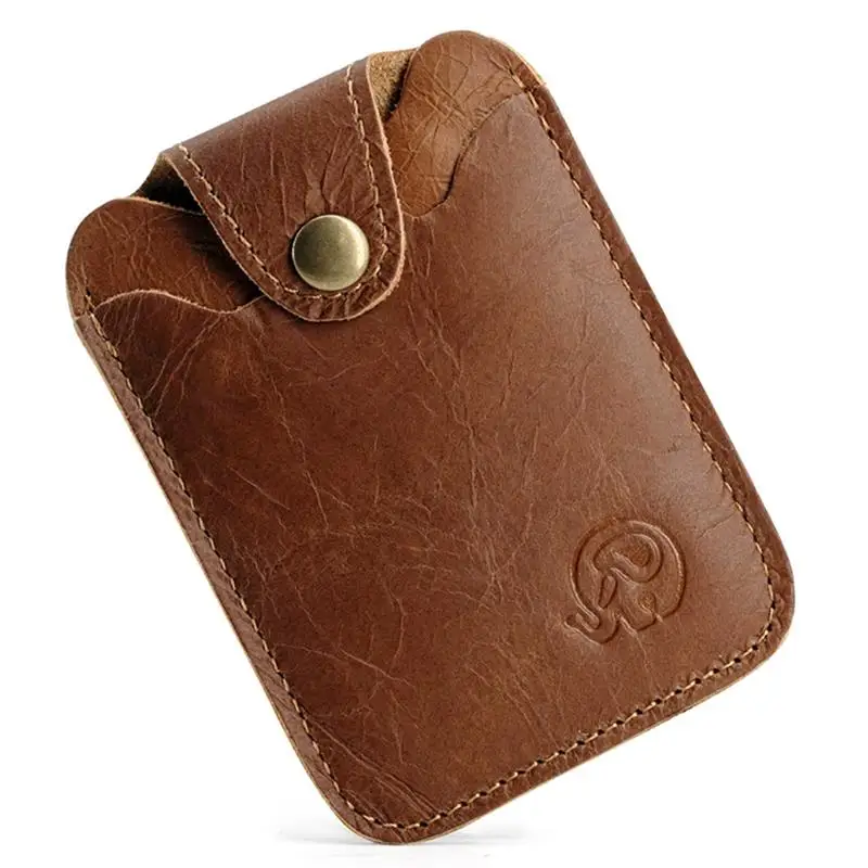 Sleek RFID-Blocking Leather Card Holder with Multiple Slots