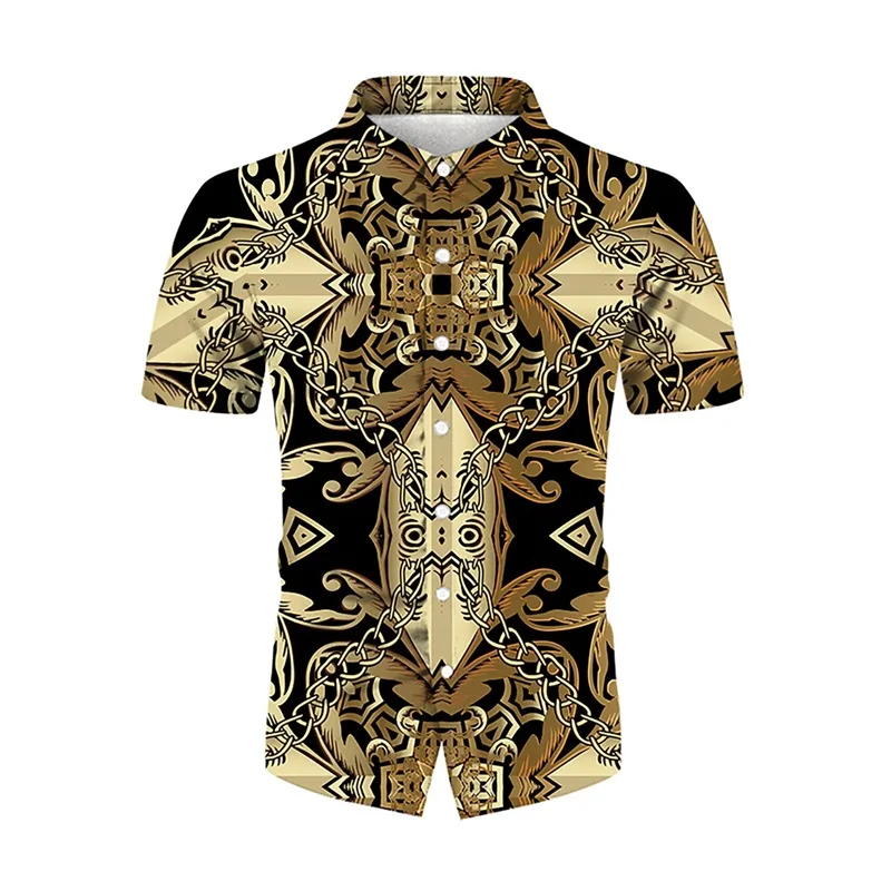 Men's Beach Dress Shirt 3D Print Summer Button Down Palmshadow Floral Short Sleeve Shirt Casual Slim Fit Party Hawaiian Shirts 5