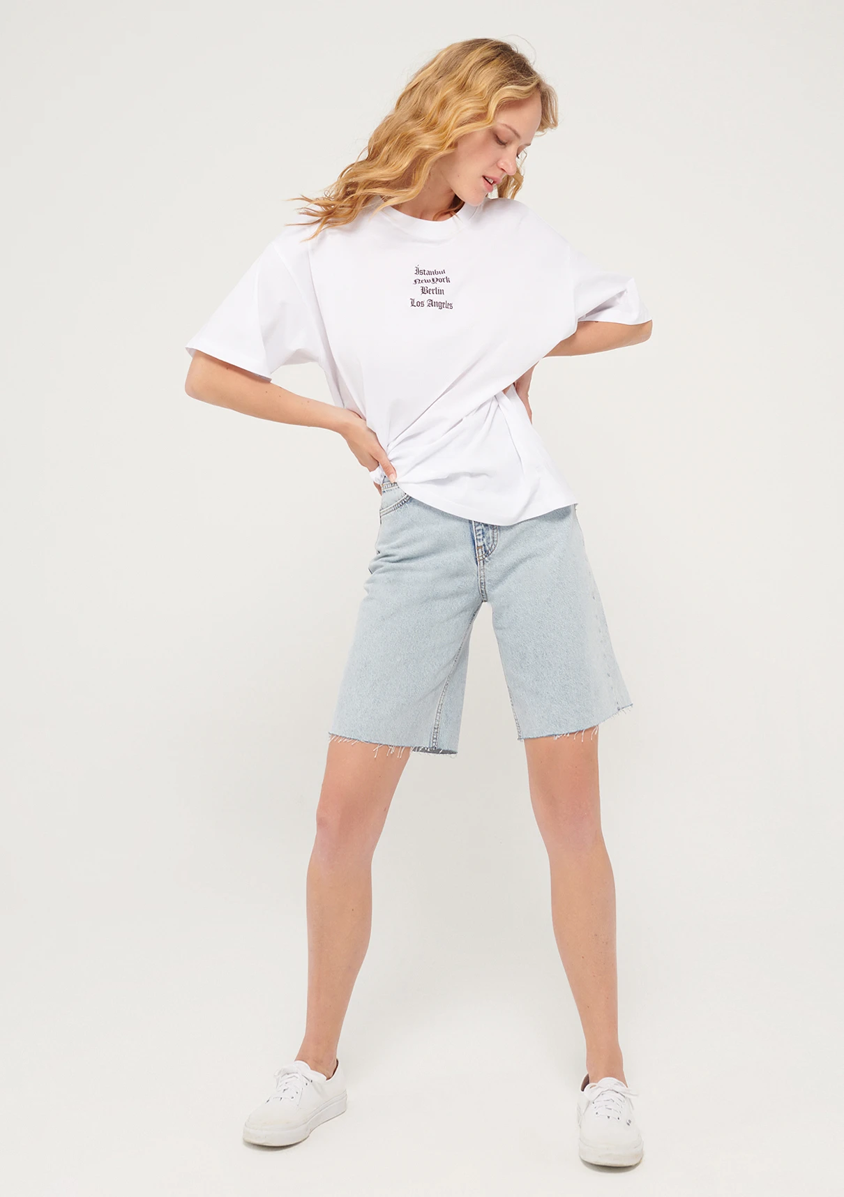 Mavi pantalones cortos de mezclilla para mujer, Shorts holgados de alto, ropa de calle informal a la moda, 1461734578|Pantalones - AliExpress