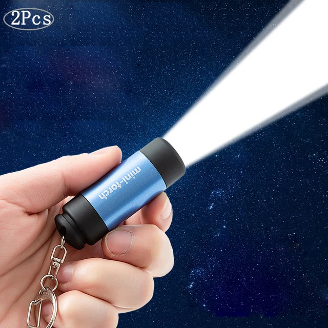 Mini lampe de poche Rechargeable USB, 2 pièces, forte luminosité,  imperméable, multifonction, porte-clés, torche, batterie, lampes de Camping  - AliExpress