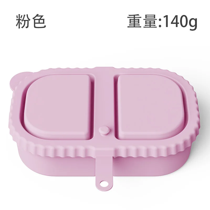 Eco-Friendly Silicone Snack Bento Box with Leakproof Lid - Reusable Food Storage for Sauces, Fruits, and Snacks
