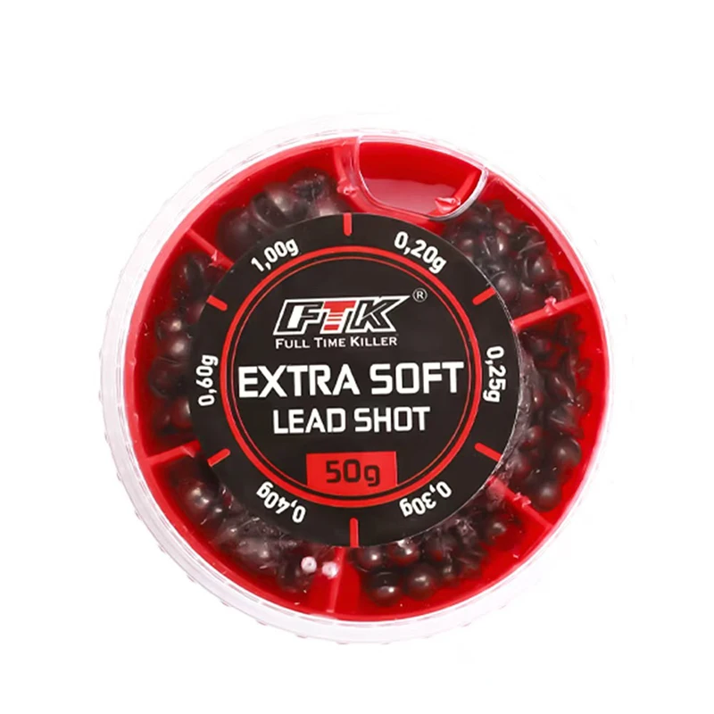 Plombs souples extra doux 50g assortis pour pêche au flotteur - Poids 0.2g à 1.0g