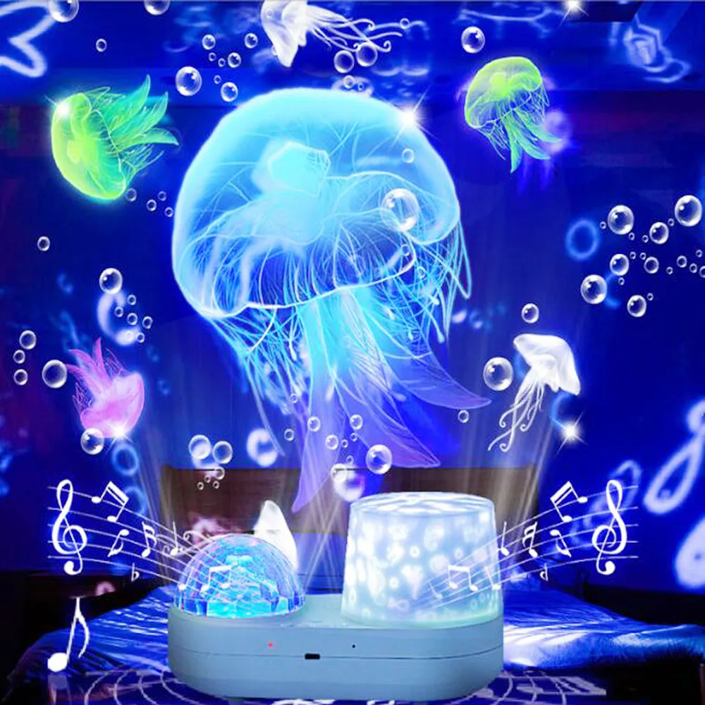 

Bluetooth Ocean Rotating Projection LED Night Lamp 3D Gypsophila Atmosphere Lamp For Bedroom Child Birthday Gift Starry Sky Lamp