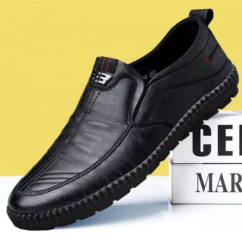 Summer Men's Leather Shoes Casual Business Fashionable Design Super Fiber Leather Surface Comfort Breathability