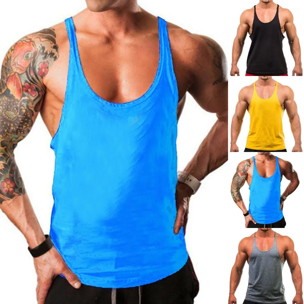 Description Picture 2 of itemMen Fashion Tank Top Vest Male Gym Bodybuilding Sport Sleeveless Singlet Vest Bodybuilding Fitness Muscle Vest Sleeveless Shirt