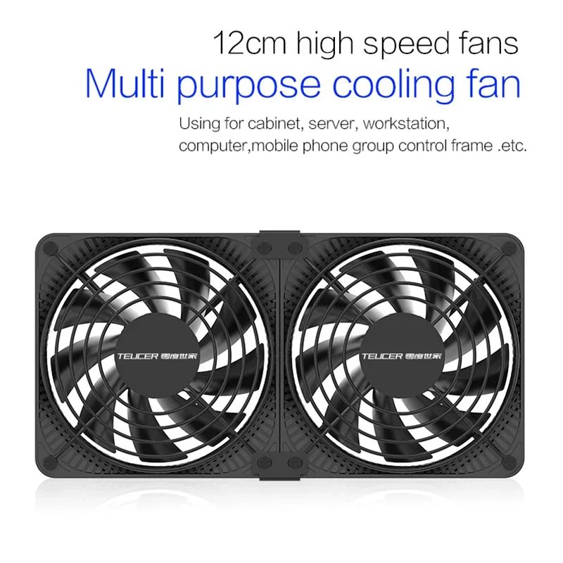 Teucer 3000rpm 120 mm Grande Volume de ar 220v Btc Máquina de Mineração Estação de Trabalho Gabinete Servidor Case Sistema de Refrigeração Ventilador com Adaptador - Imagem 5