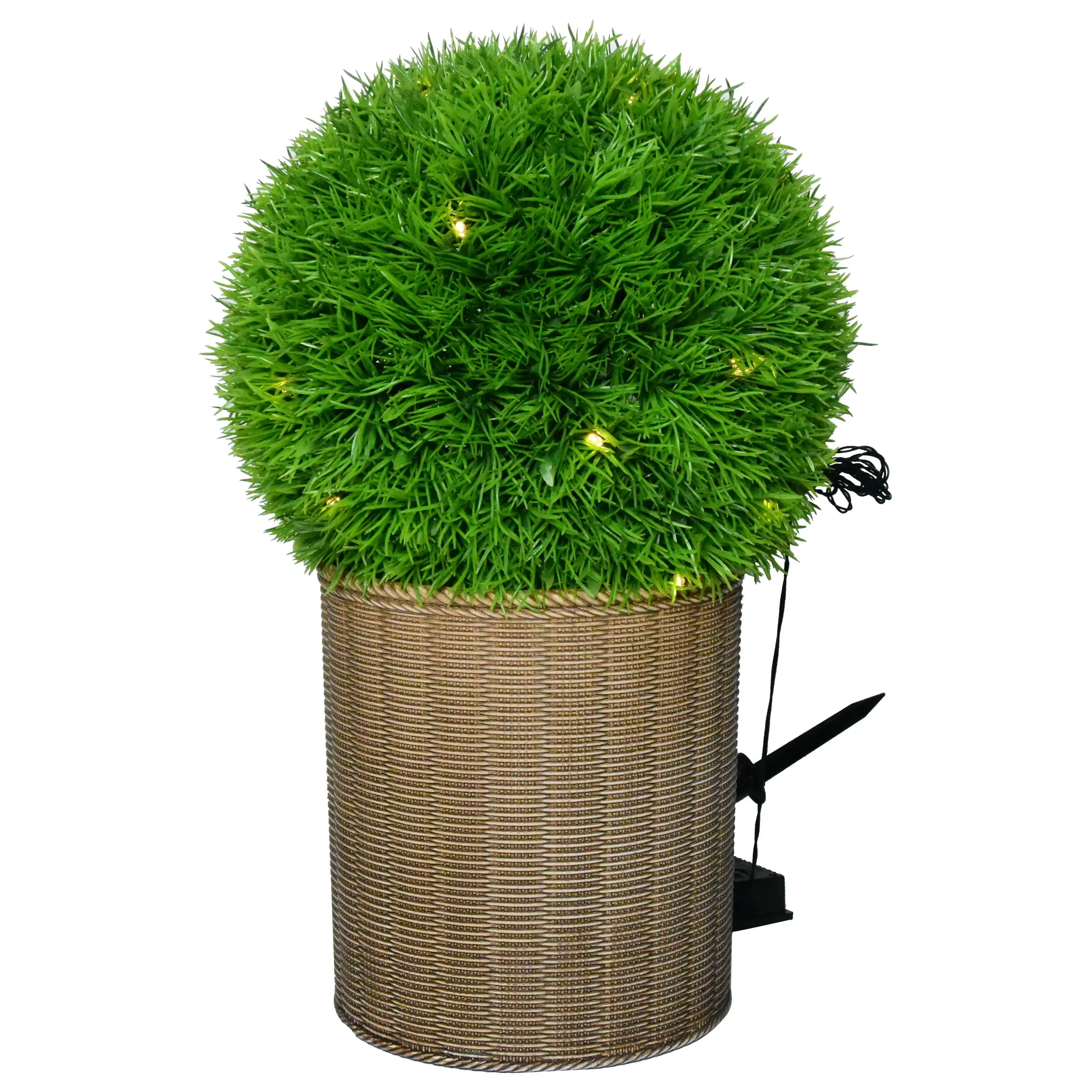 

Better Homes & Gardens 18"H Topiary Outdoor Round Decor with Solar Powered Warm White LED Lights Pine Needle