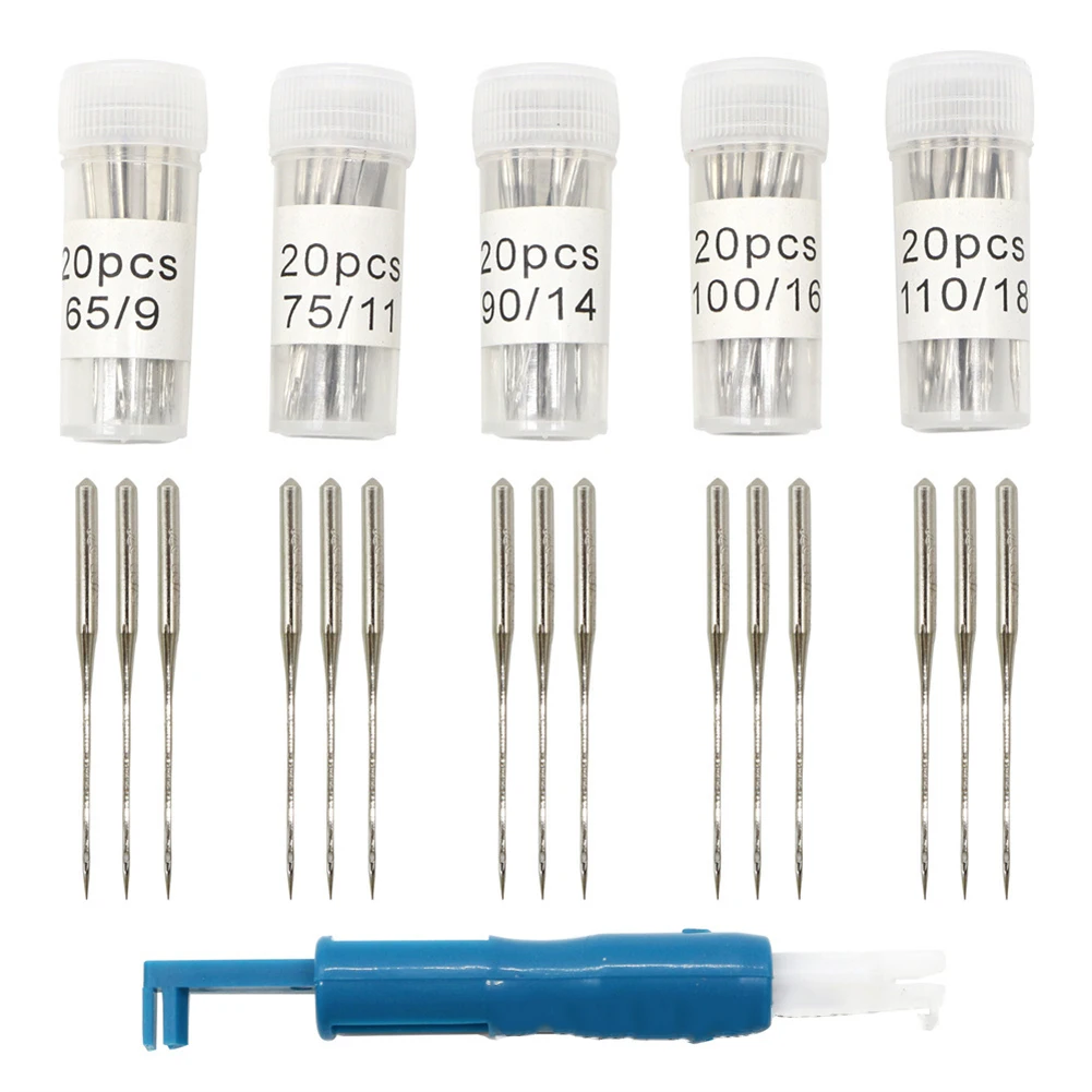 

100pcs Count Sewing Machine Needles For SingerVarmax Sizes 5 Different Sizes Sewing Machine Parts With Needle Bottle