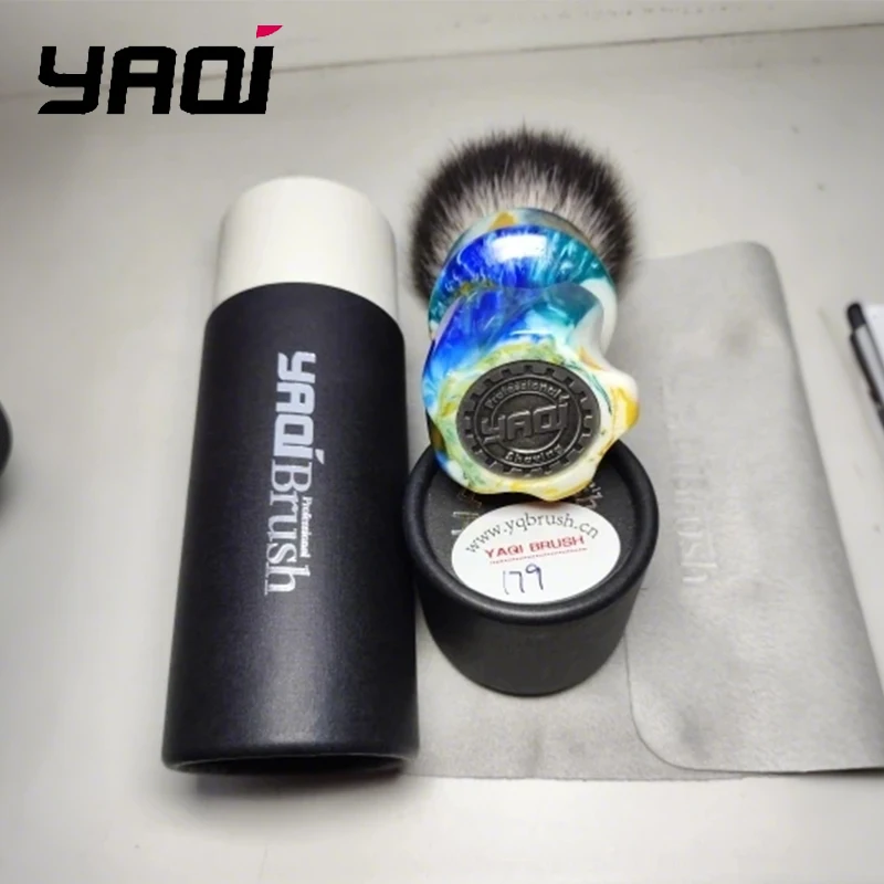 2026 핫세일！YAQI Starry Night 새로운 28MM 합성 헤어 남성용 습식 면도 브러쉬 남자친구의 선물
