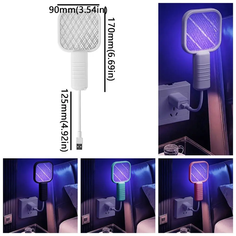 내구성 있는 UV 라이트 USB 모기채 5중 안전망 2 in 1 미니 모기 퇴치기 휴대용 전기 모기 퇴치 장치 야외용