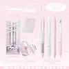 Planwith Kawaii 4Pcs/Set Gel Pen Stationery Student Supplies Solid Color RosyPosy Ballet Series 0.38/0.5mm Black Writing Pen 6