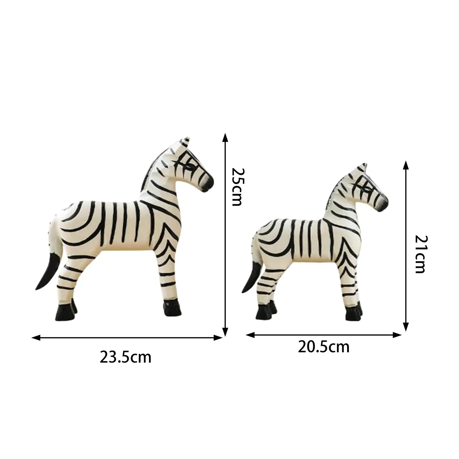 2Pcs Wooden Zebra Statue Wooden Zebra Decoration Collection Wooden Zebra Ornament for Coffee Table TV Cabinet Desktop Decor