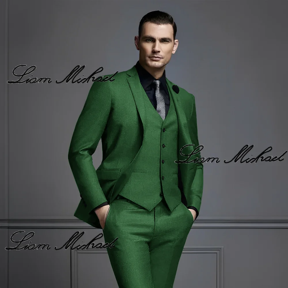 Gentleman Men's Suit 3 Piece Formal Jacket Pants Vest Wedding Groom Tuxedo Party Dress Slim Fit Outfit
