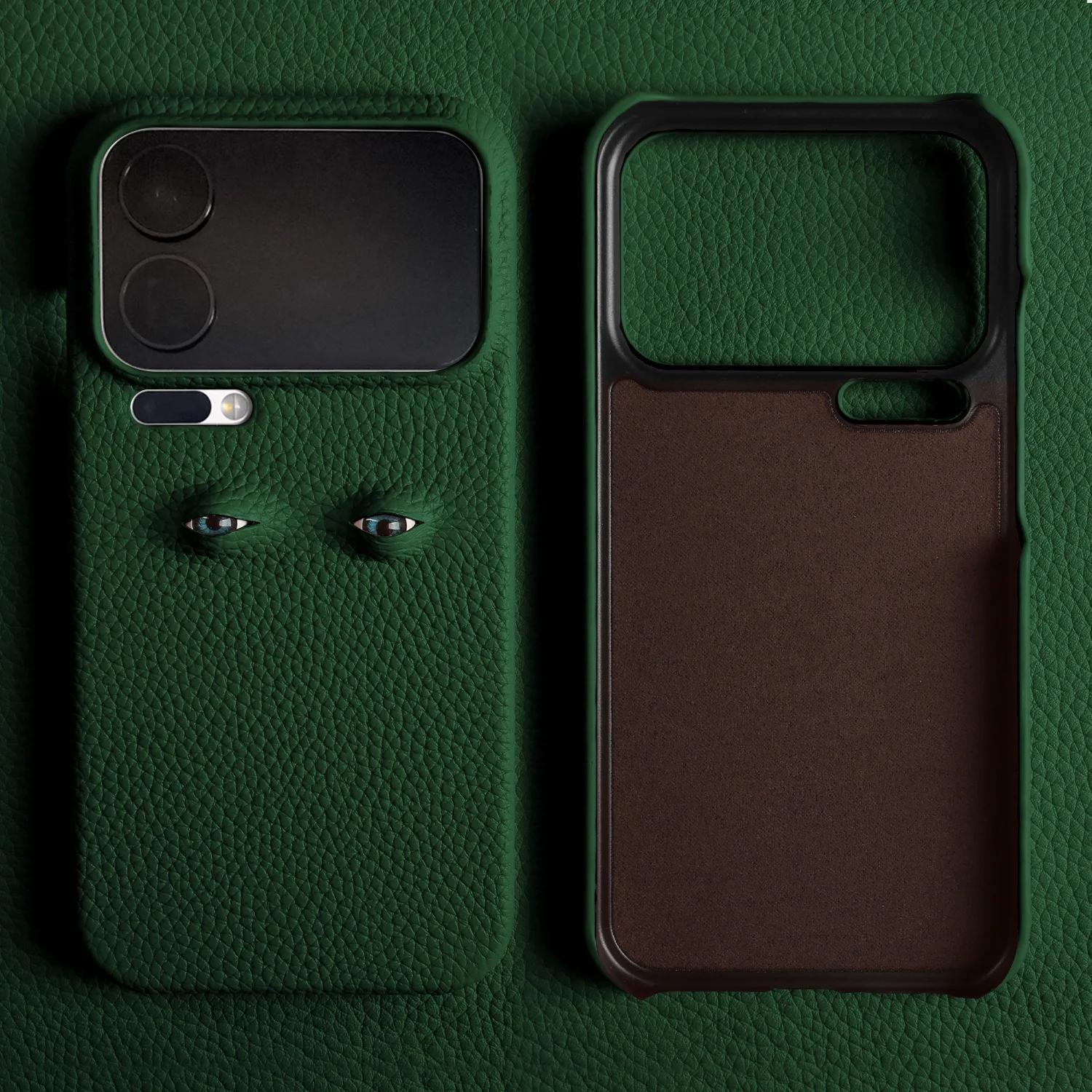 Unique Eye Design Genuine Leather Phone Shell - Personal Back Protective Case