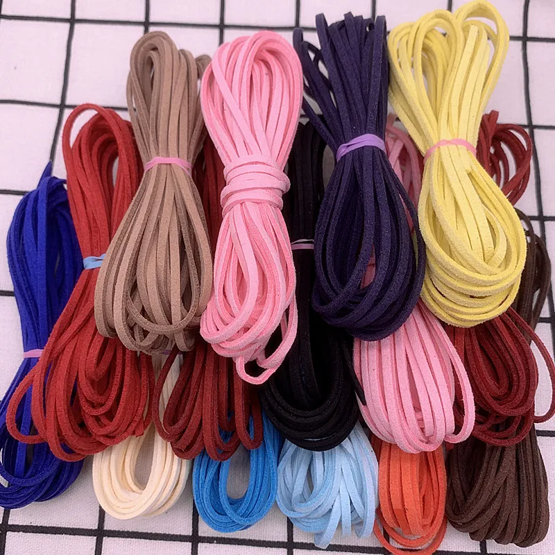 Faux Suede Cord 5yards Flat Braided For DIY Jewelry
