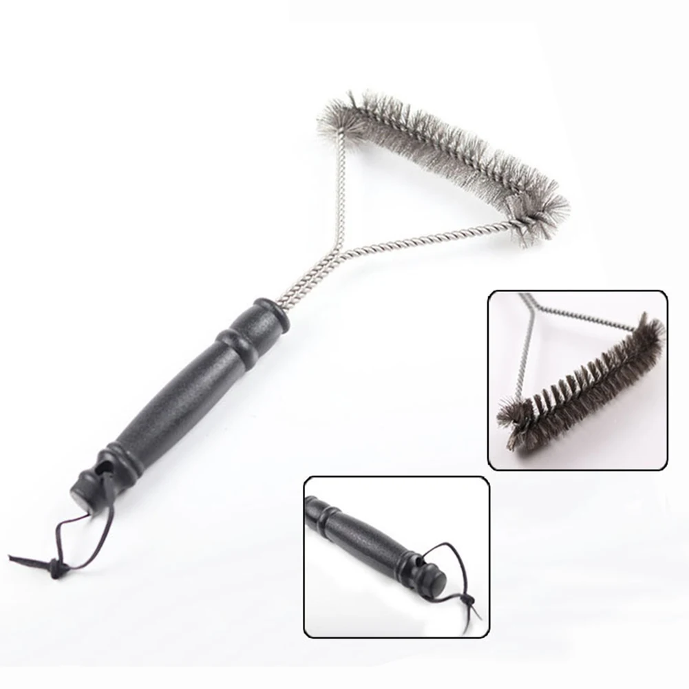 

12In BBQ Grill Cleaning Brush Stainless Steel Wire Bristles Non-stick Cleaning Brushes Barbecue Oven Scraper Cooking Grill Tools