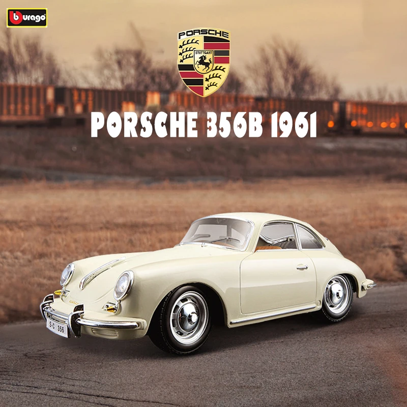 Bburago 1:24 Vintage car 1961 Porsche 356B Coupe racing Alloy car