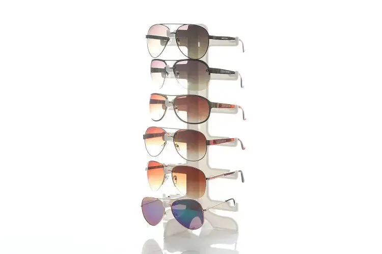 Two Row Sunglasses Rack 10 Pairs Glasses Holder Display Stand Transparent R9JE 5