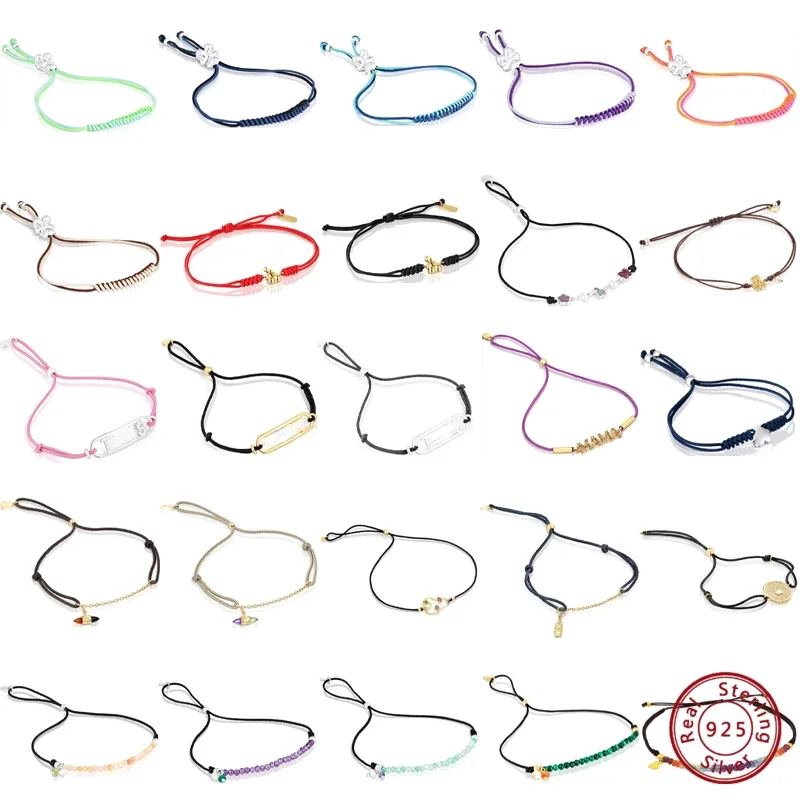 

2024Spanish браслет медведь: красочная плетеная веревка для повседневной носки и моды