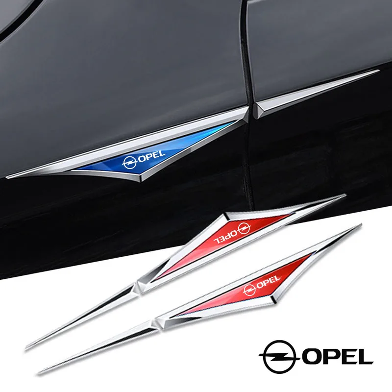 

2pcs/Set Auto Door Fender Side Blade Badge Car Body Anti Scratch Car Metal Sticker For OPEL Car Logo Accessories Metal Stickers