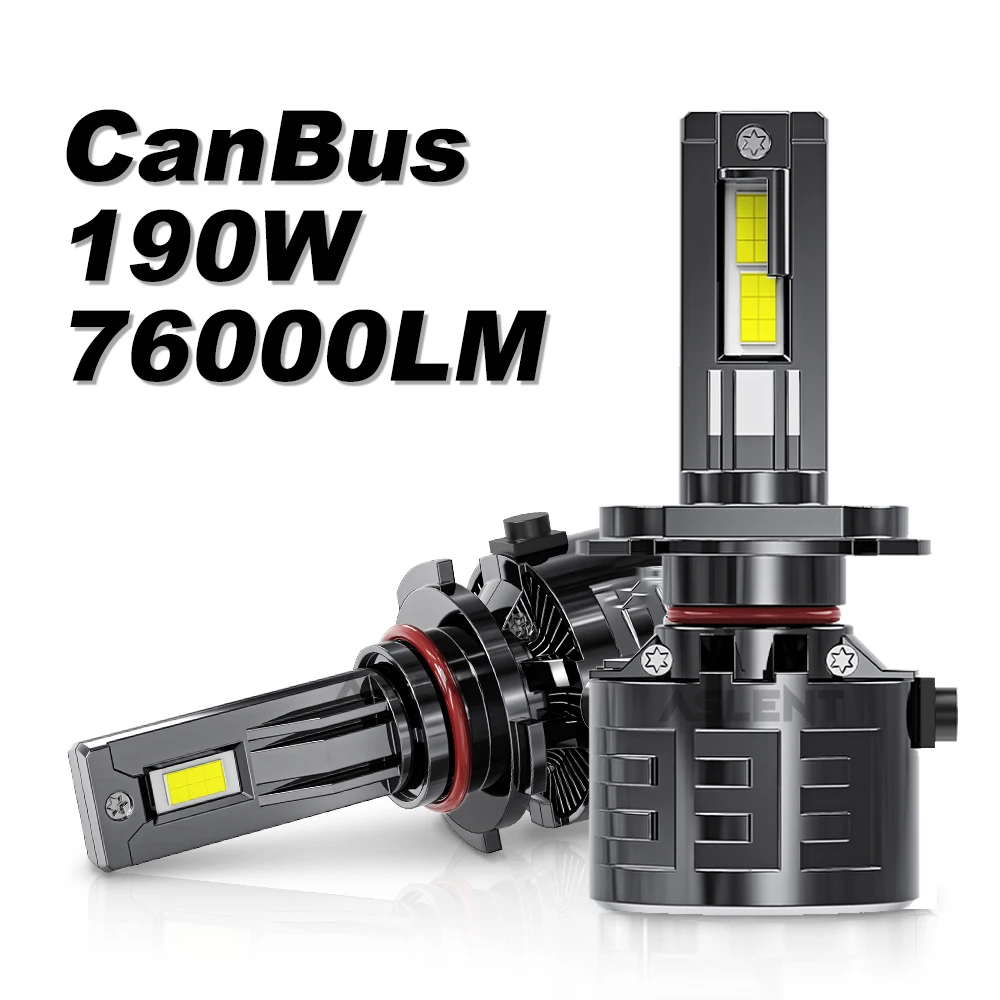 

ASLENT H7 LED Canbus 190W 76000LM Built-in Aluminum Sheet H4 H11 H1 HB3 9005 HB4 H8 9006 HB4 LED Car Headlight Bulb 6000K 12V 2X