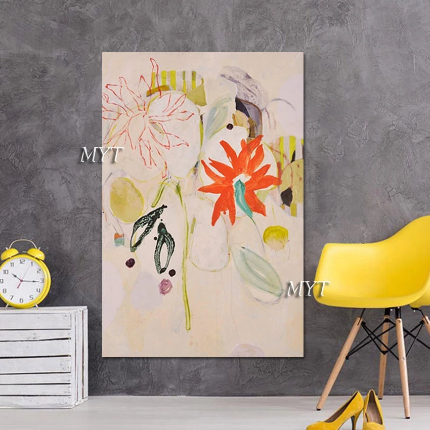 

Modern Art Simple Flower Wall Abstract African Paintings Canvas Picture No Frame Handmade Artwork New Arrival Office Decor Gift