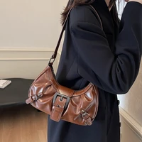 Y2K Retro Pleated Hobo Shoulder Bag for Women Hot Selling Maillard Style Underarm Bag Clutch Handbags for Travel Work Shopping - Image 5