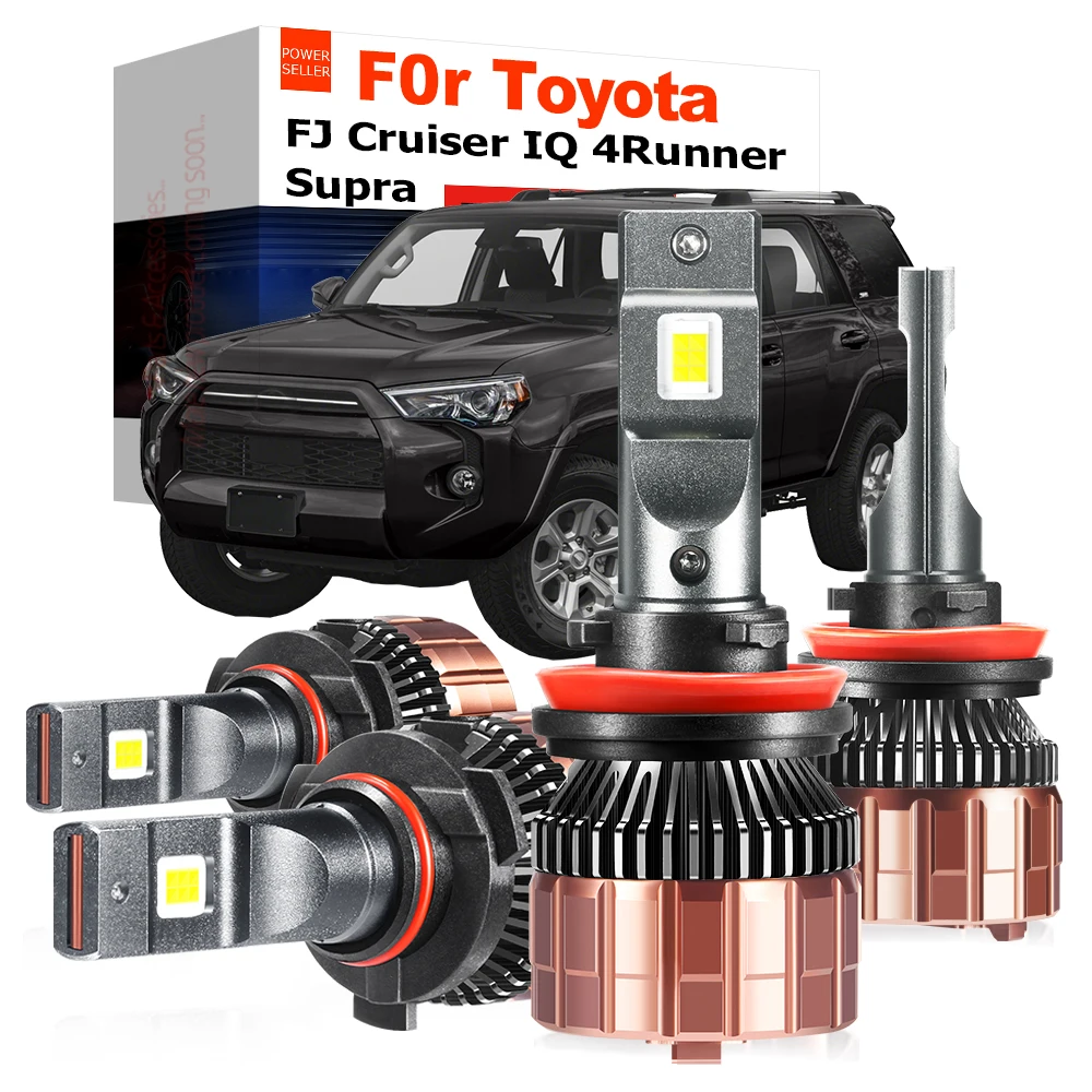 2 Pezzi 100W Auto Faro Anteriore 20000Lm Canbus Ha Condotto La Lampadina Testa Luce Bianca 12V Per Toyota Fj Cruiser Iq 4 Runner 4 Runner Supra