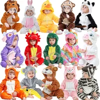 Cartoon Flannel Baby Rompers Unicorn Rabbit Dinosaur Pajamas Cotton Baby Boy Girls Animal Costume Baby Jumpsuit Kigurumi Outfits 1