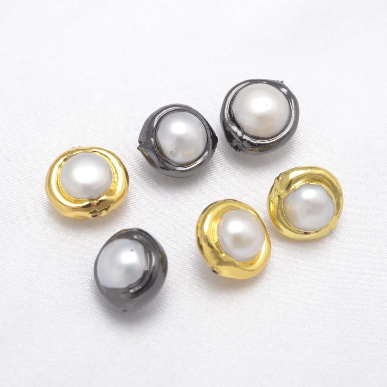 Copper Clad Pearl Spacer Beads for Handmade Jewelry Accessories Natural Pearl Bracelet Necklace Making Supplies DIY Beads 20 Pcs