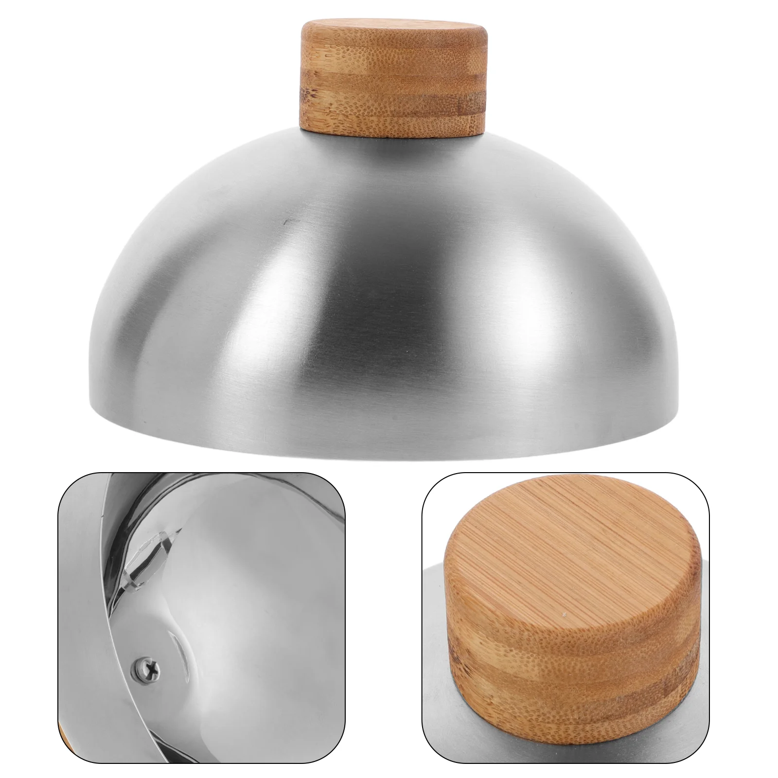 Stainless Steel Food Cover Dome Grill Steak Protective AntiSplashing Cookware Parts Bbq FreshKeeping Serving