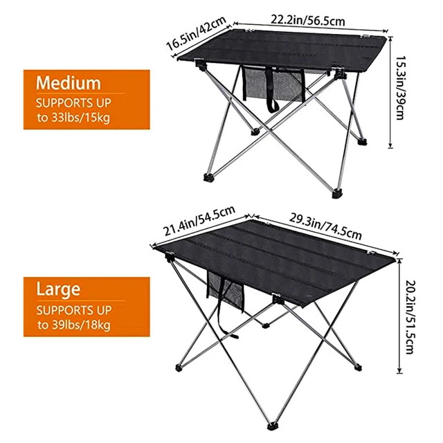Ultralight Portable Folding Camping Table Compact Roll Up Tables with Carrying Bag for Outdoor Camping Hiking Picnic 6