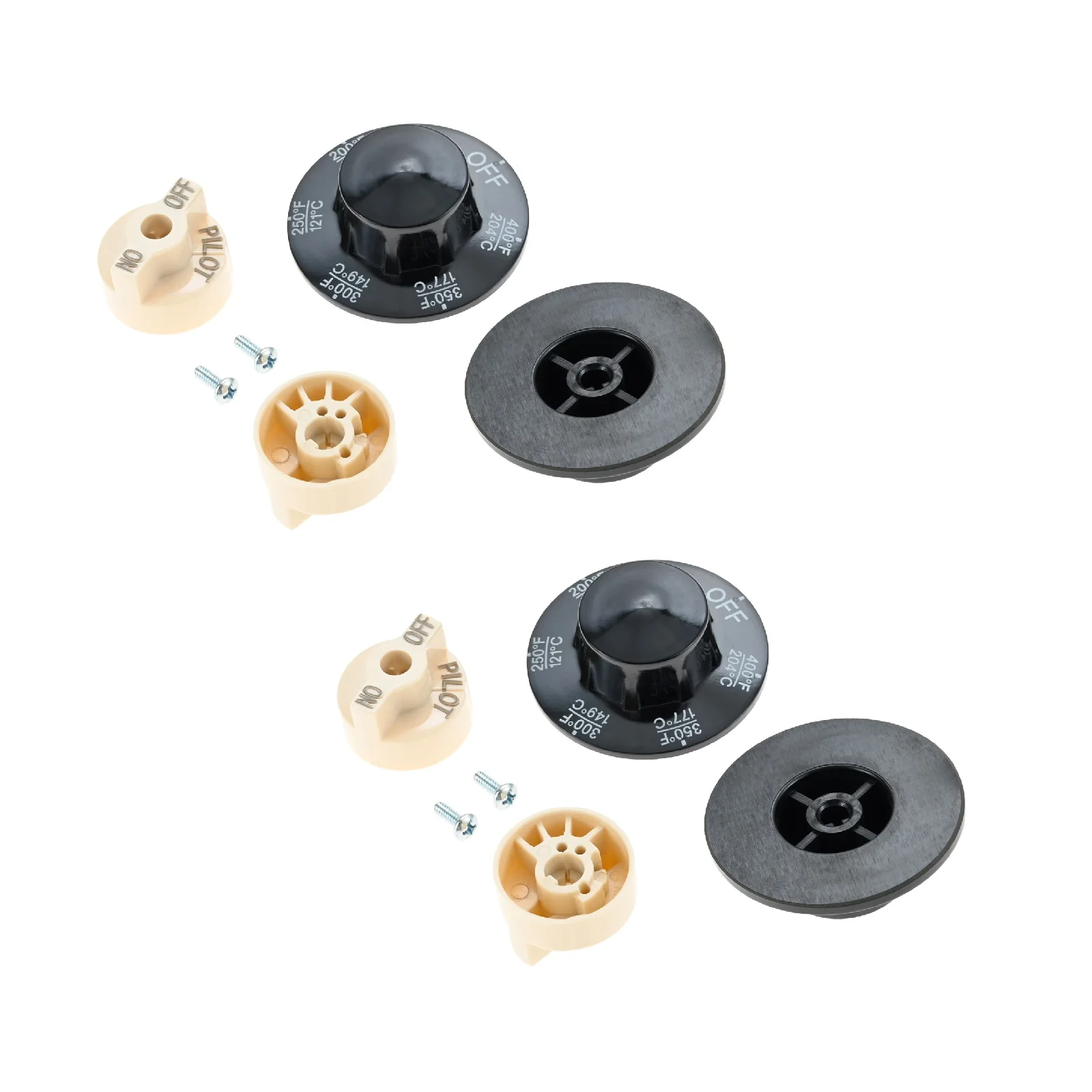 Beige Pilot Dial Knob 200-400&deg;F Thermostat Control Valve w/screw P6071267 1751-012 for Fryers Range Braising Pan Replace 4PCS