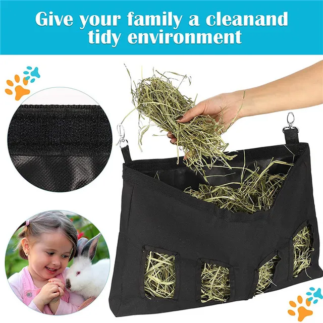 Hay Bag Hanging Pouch Feeder Holder 2