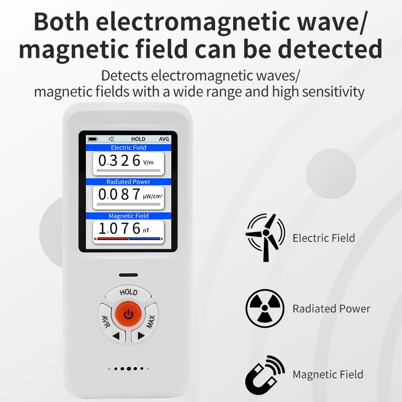 Electromagnetic Field Radiation Detector Tester Emf Meter Rechargeable Handheld Portable Counter Emission Dosimeter Computer