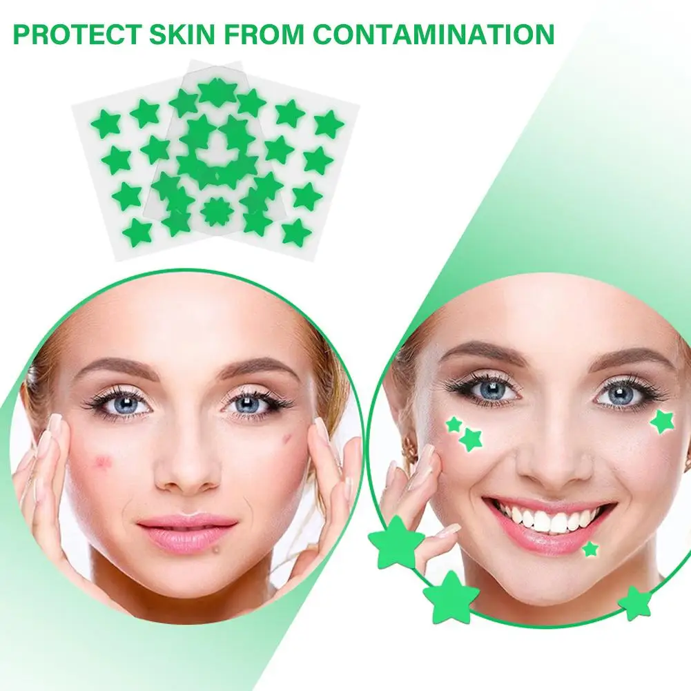 

16pcs Night Glow Acne Patch Beauty Acne Tools Star Shaped Hydrocolloid Acne Patches Cute Pimple Spot Bandages For Face Healing