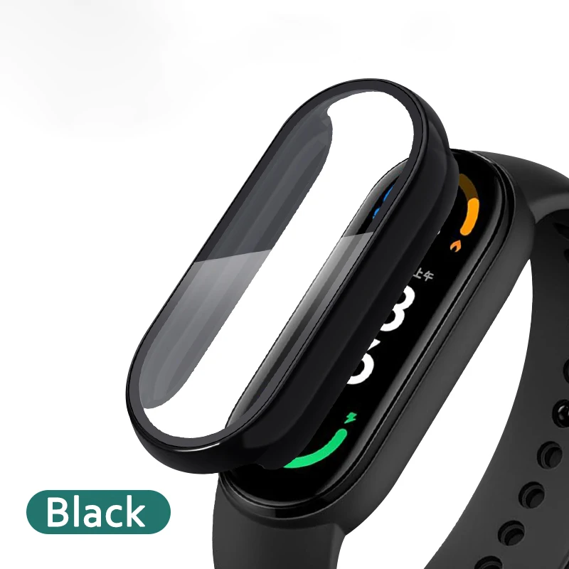 thumbnail image 1 of Funda protectora de pantalla 2 en 1 para Xiaomi Mi Band 9, 8, 7, 6, 5, 4, 3, funda y película, cobertura total, para Mi Band 6, 7, 5, 4 y NFC, 1 of 5