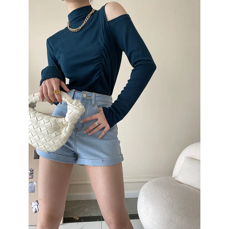 Self-cultivation Appear Thin Cowboy High Waisted Summer Shorts Female Hot Pants Sexy Versatile Spring and Summer New Jeans